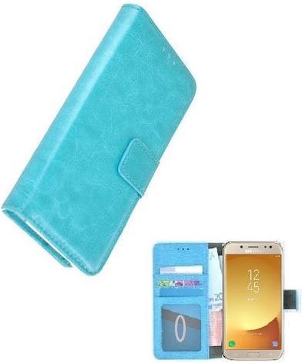 Wallet bookcase turquoise fashion hoesje Geschikt voor Samsung Galaxy J5 2017