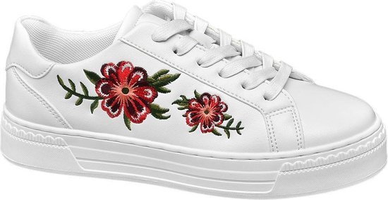Graceland Dames Witte sneaker embroidery - Maat 39 | bol.com