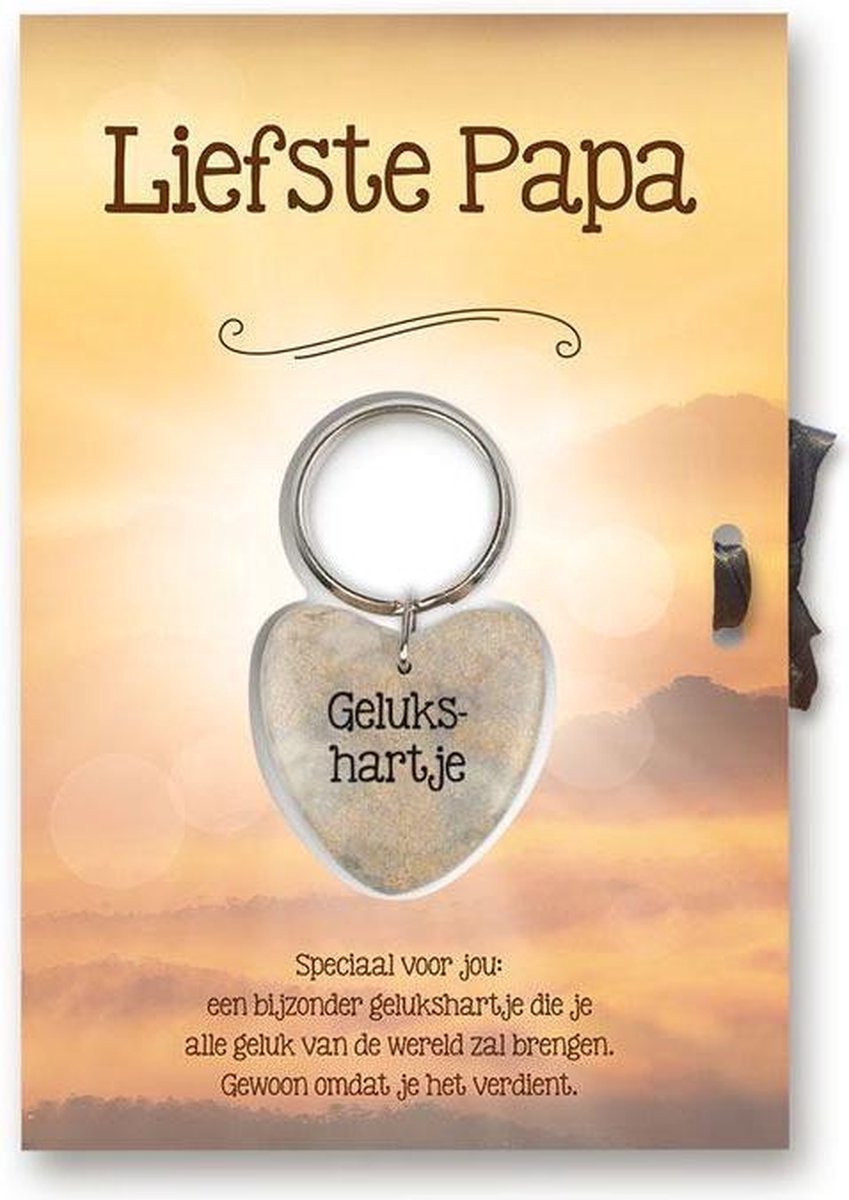 Gelukshart Sleutelhanger Giftcard Liefste Papa
