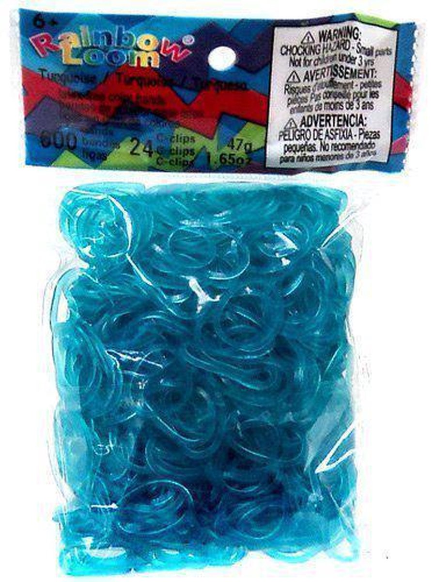 Rainbow Loom Elastiekjes - Turquoise Jelly Bandjes - 600 stuks