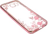 Coque Samsung Galaxy S5 rose fleur brillant