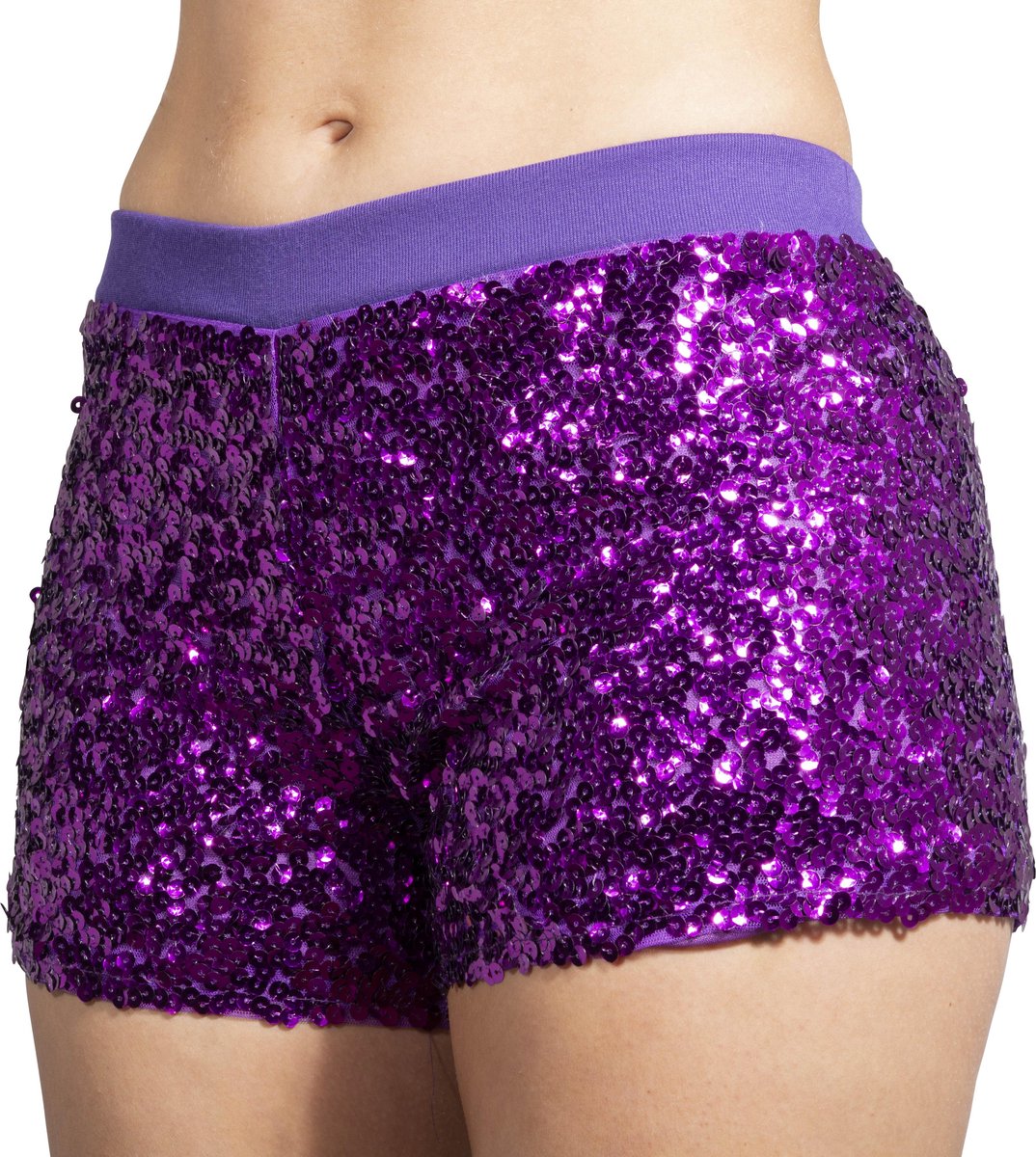 Hotpants pailletten paars - Maat 34 t/m 38 - Toppers 2025