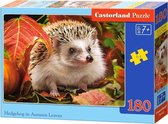 Hedgehog in autumn leaves - 180 stukjes