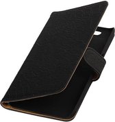 Croco Bookstyle Wallet Case Hoesje Geschikt voor Huawei Nexus 6P Zwart