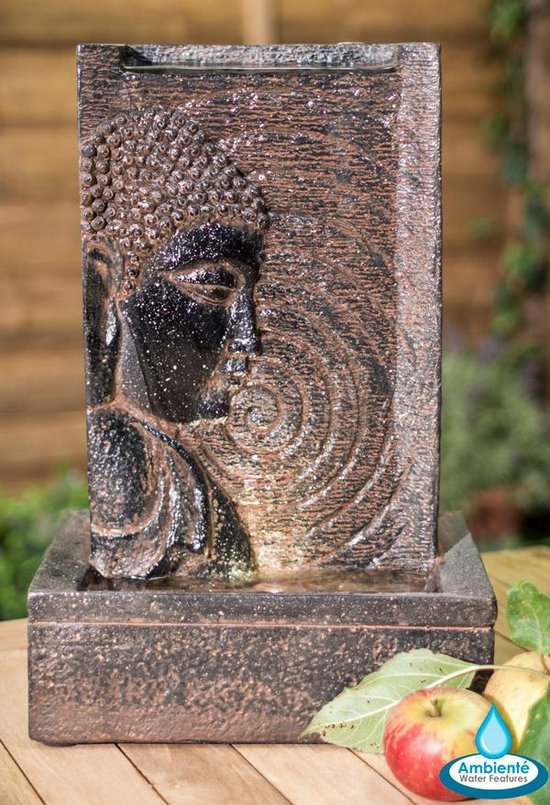 Aannemer slagader Wijde selectie Boeddha Tafelmodel Watermuur met verlichting - Waterornament 24cm | bol.com