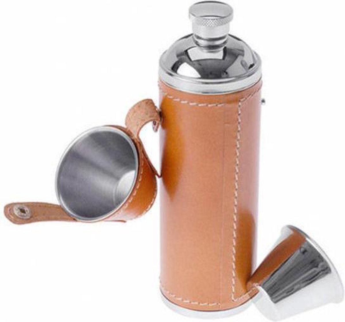 GSI Glacier stainless, leather wrapped, flask