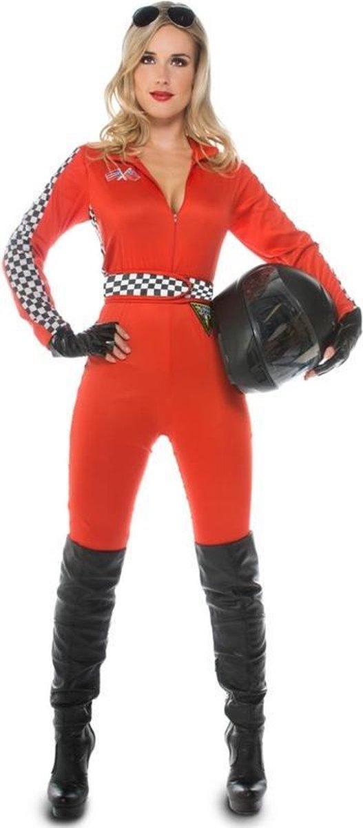 Zwart/Wit Racer Pitspoes Kostuum