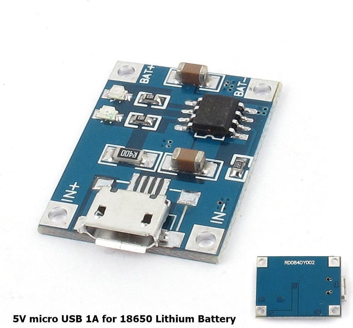 1 Stuk - 5V Micro USB 1A 18650 Battery Charging Board Module