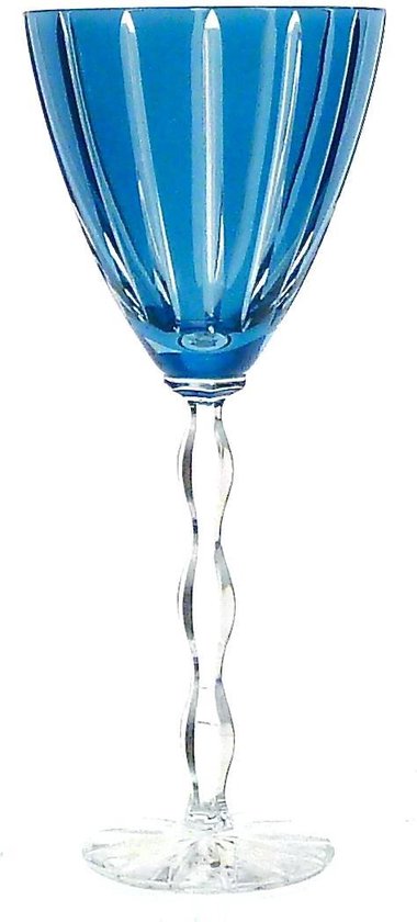 Mond geblazen kristallen wijnglazen - Wijnglas LUXORIA - light blue - set  van 2 glazen... | bol.com