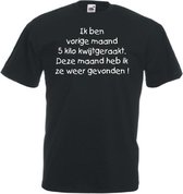 Mijncadeautje Unisex T-shirt zwart (maat L) Ik ben 5 kilo kwijtgeraakt