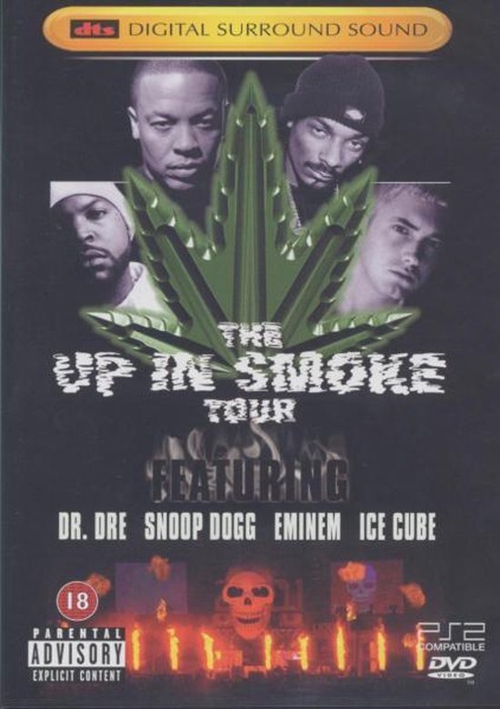 Cover van de film 'Dr. Dre, Eminem, Snoop Dog, Ice Cube - Up in Smoke Tour'