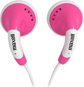 Maxell 303752 hoofdtelefoon/headset In-ear Roze, Wit