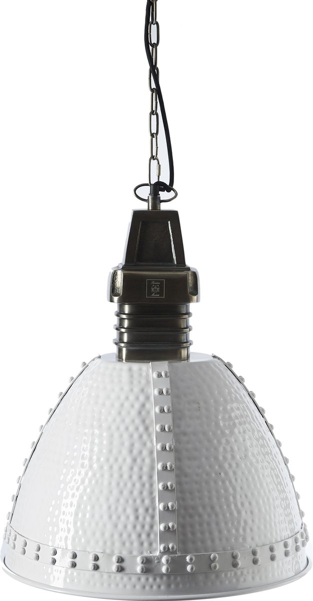 Riviera Maison - Baltimore Hanging Lamp white M - Hanglamp - Aluminium; Staal; Ijzer