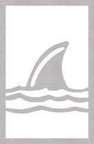 Haaienvin Hout 39 x 60 cm Grey wash  - Wanddecoratie