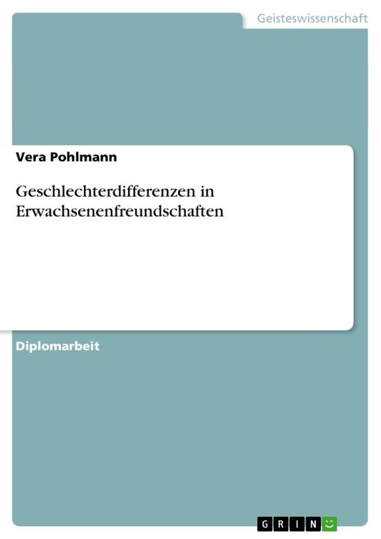 Geschlechterdifferenzen in Erwachsenenfreundschaften - cover