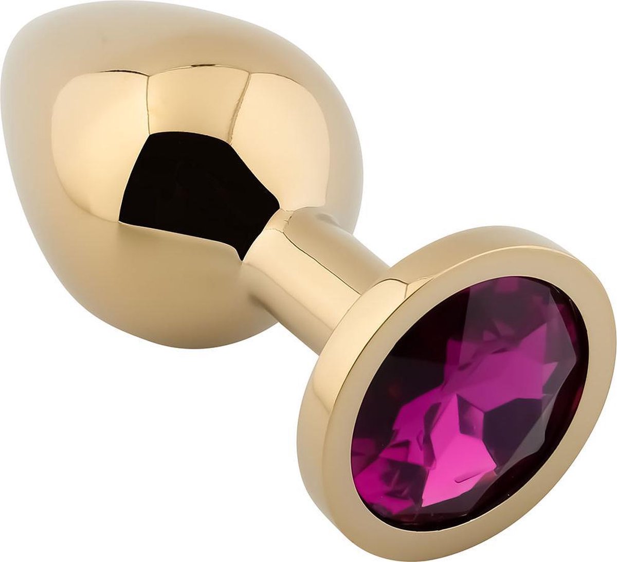 Goedkoopste Banoch - Buttplug Aurora purple gold Large - gouden Metalen buttplug - Diamant steen - paars