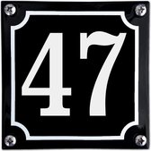 Numéro de maison en émail noir - 47