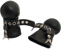 Rubber Lockable Bondage Mittens S-M