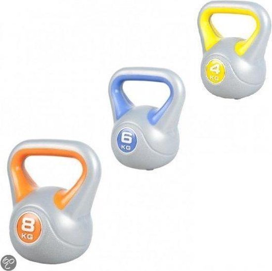 Sportbay Kettlebell - Voordeel Set - 4, 6 en 8 kg - Grijs