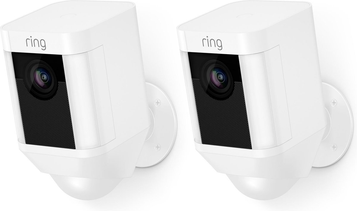 Ring Spotlight Cam Batterij – Beveiligingscamera – Wit – 2 stuks