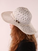 Witte opengewerkte dames hoed