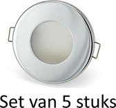 Dimbare Phillips 5W GU10 Badkamer inbouwspots Zilver rond | Extra warm wit (Set van 5 stuks)