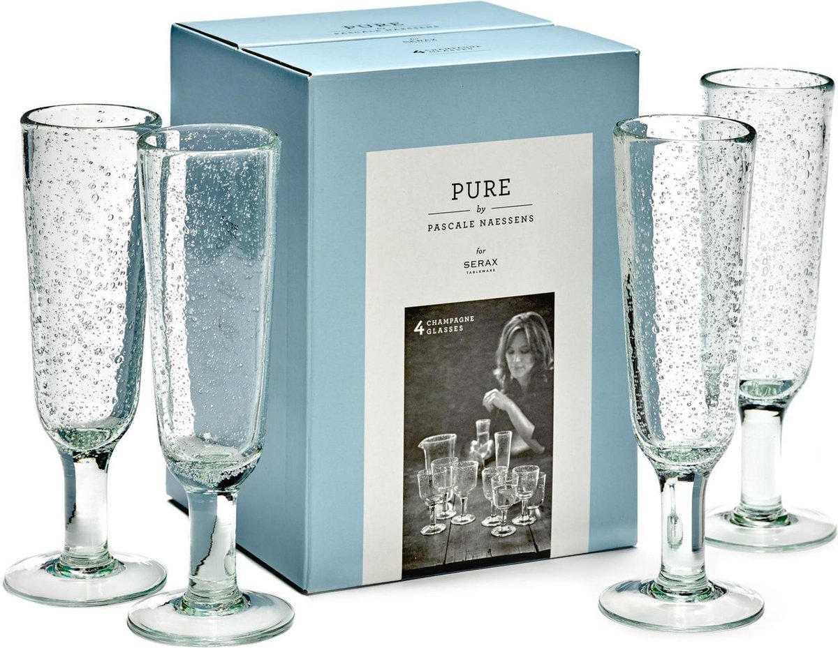 Serax Pure - Set van champagne glazen Pascale Naessens 150ml | bol.com