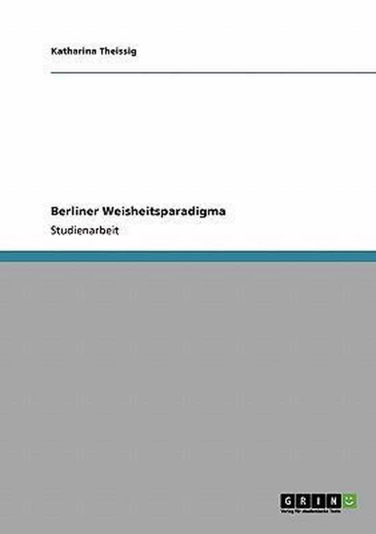 Berliner Weisheitsparadigma - cover