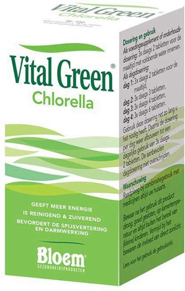 ethiek grijs Electrificeren Bloem Vital Green Chlorella - 200 Tabletten - Voedingssupplement | bol.com
