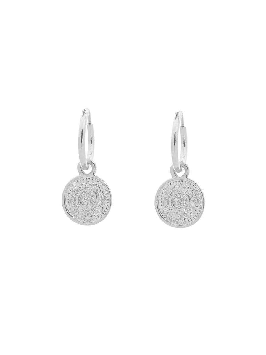 Lucky coin earrings silver