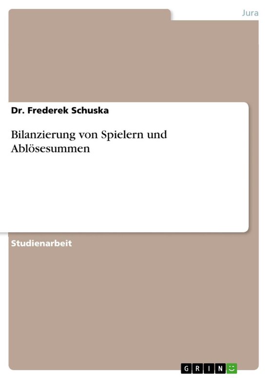 Bilanzierung von Spielern und Ablösesummen - cover