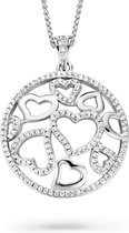 Orphelia ZH-7217 - CHAIN WITH PENDANT HEARTS - 925 silver - cubic zirkonia - 45 cm