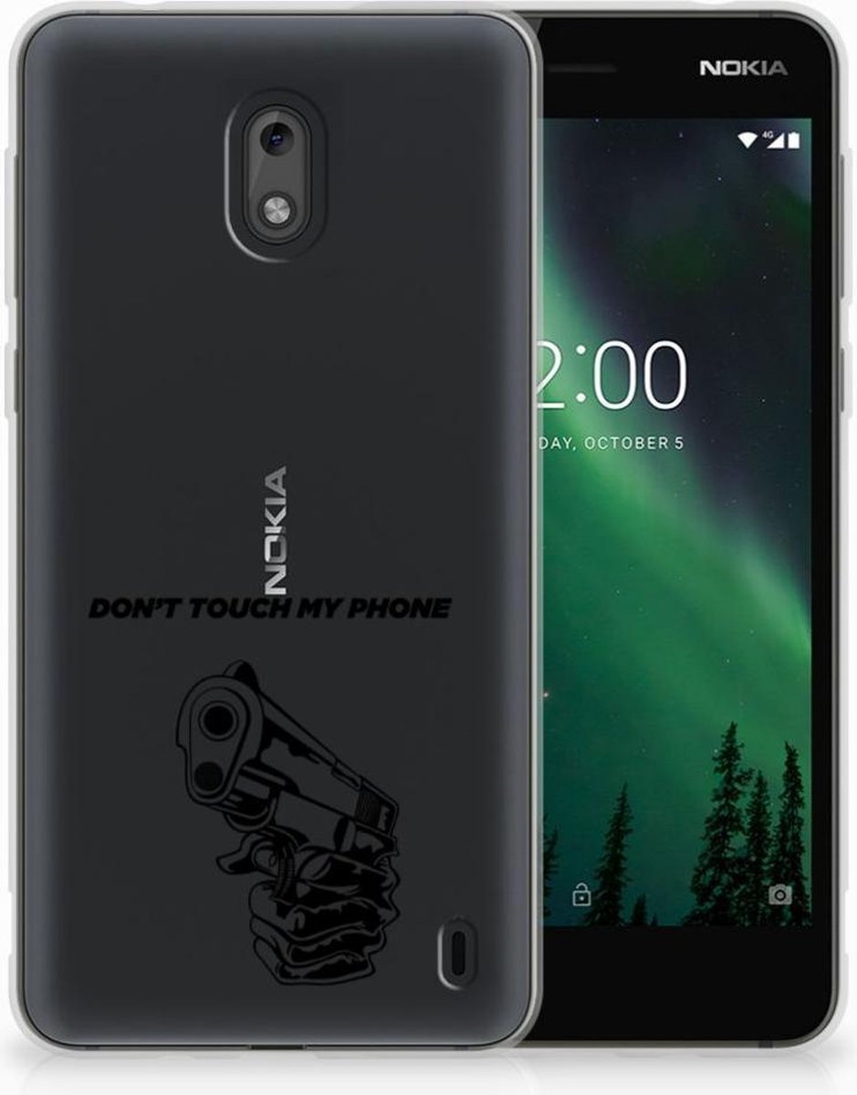 Nokia 2 Silicone-hoesje Gun Don't Touch My Phone