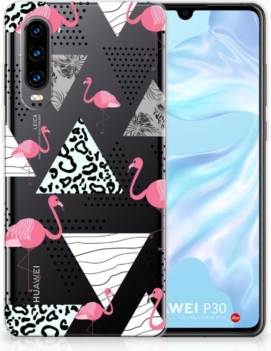 Huawei P30 TPU Hoesje Flamingo Triangle