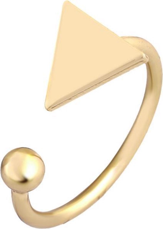 24/7 Jewelry Collection Driehoek Bal Ring Verstelbaar - Verstelbare Ring - Goudkleurig
