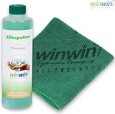winwinCLEAN Allesputzer PREMIUM 500ML + Multifunctionele Doek, Alleskunner Premium, Allesreiniger 100% biologisch afbreekbaar