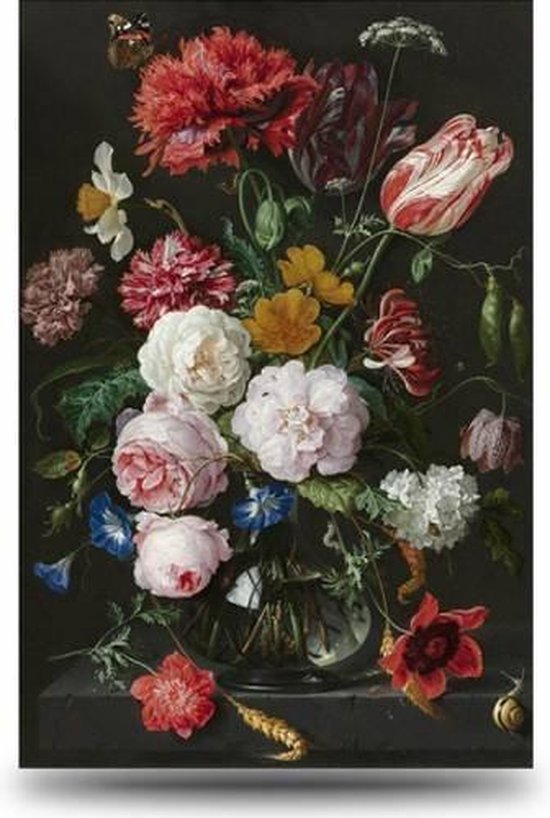 Schilderij Bloemen in Vaas - Rijksmuseum - Canvas - extra groot - 100x150  cm | bol.com
