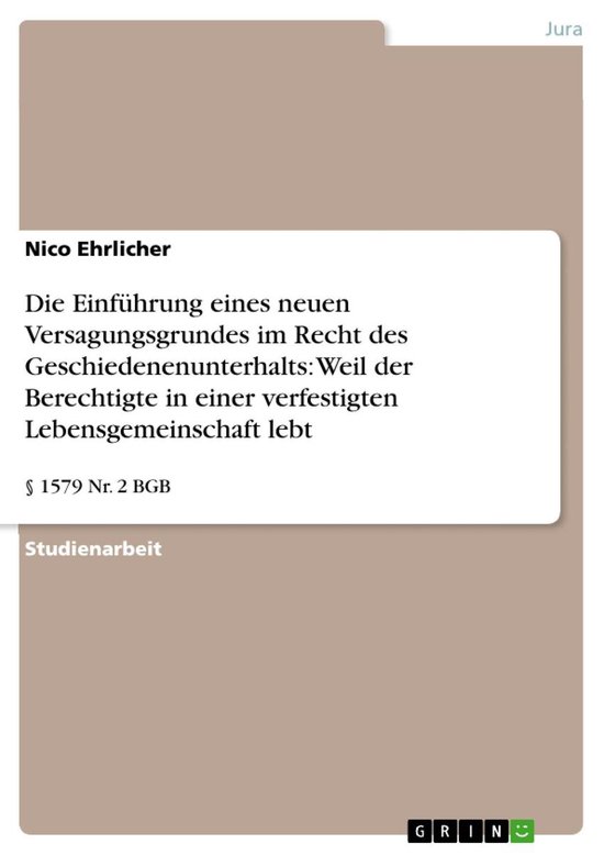 Die Einführung eines neuen Versagungsgrundes im Recht des G ... - cover