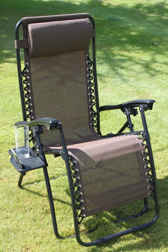 Zuigeling Dodelijk Onbeleefd Comfortabele relaxstoel voor in de tuin - koffie Bruin - Textoline -  verstelbaar | bol.com