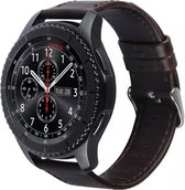 Leren Bandje - Donkerbruin - Geschikt voor Samsung Galaxy Watch (46mm) - Gear S3 - Bandbreedte 22mm