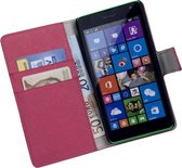Roze Bookcase Microsoft Lumia 535 Flip Cover Wallet Hoesje