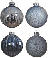 Kerstbal glas gl-mat d8 cm blauw a3