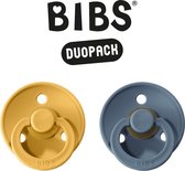 BIBS Fopspeen - Maat 2 (6-18 maanden) DUOPACK - Honey Bee & Petrol - BIBS tutjes - BIBS sucettes