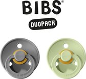 BIBS Fopspeen - Maat 2 (6-18 maanden) DUOPACK - Smoke & Pistachio - BIBS tutjes - BIBS sucettes