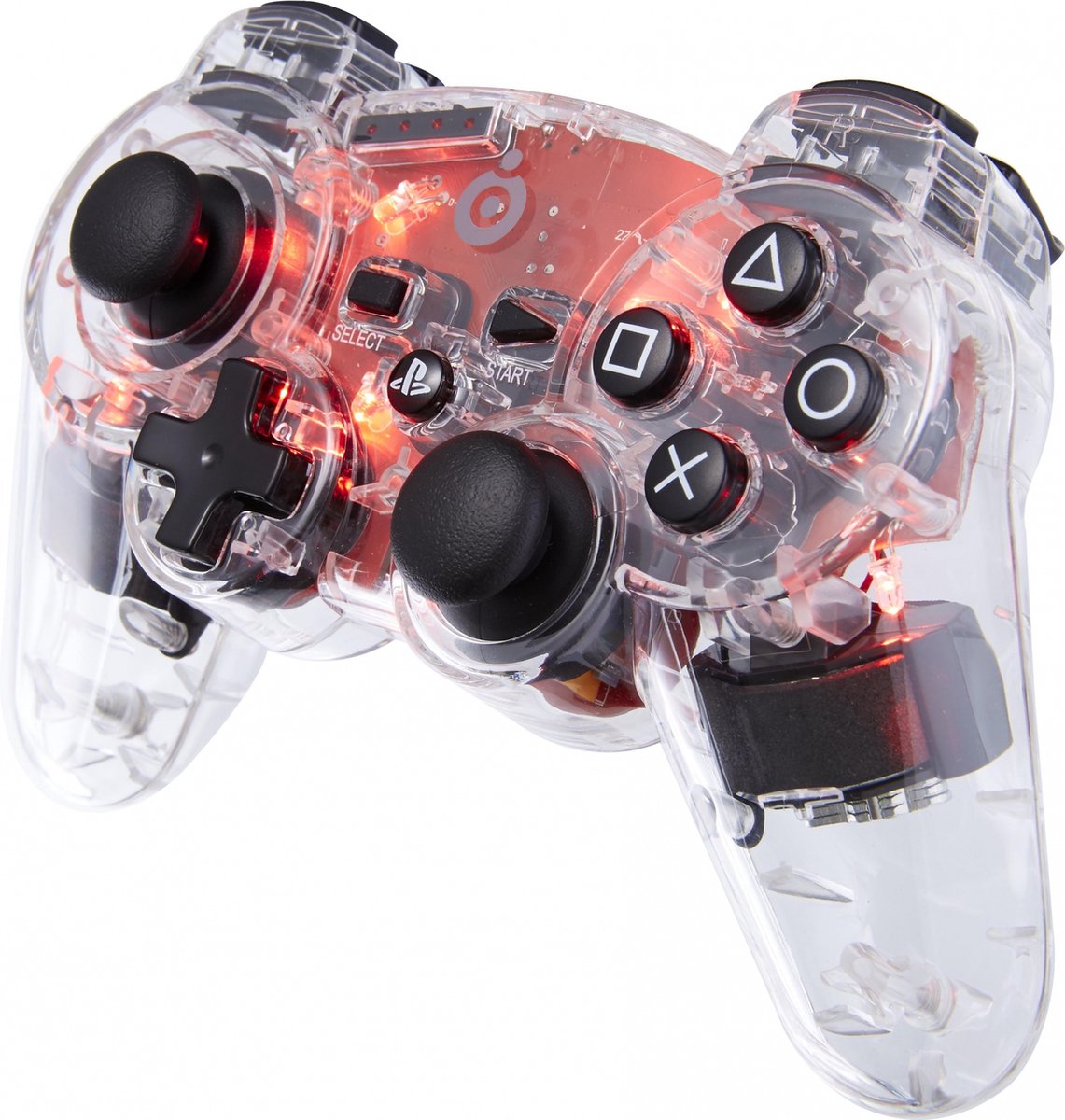 Officiële Draadloze Controller voor PS3 transparant met rode LED