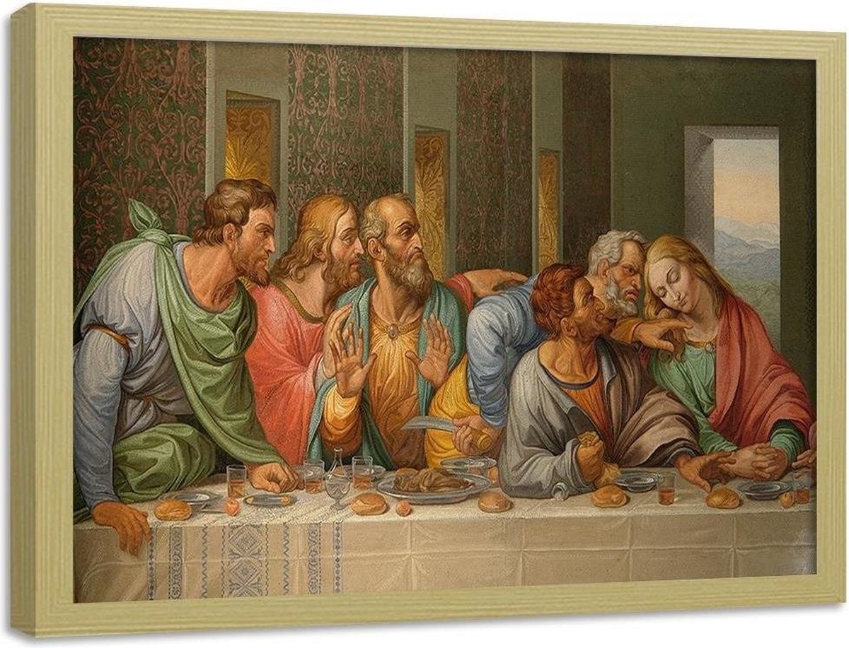 Foto in frame , Het laatste avondmaal van Leonardo Da Vinci ,120x80cm ,reproductie