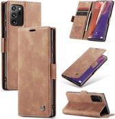 Portemonnee Hoesje Samsung Galaxy Note 20 Plus Retro Wallet Case - Brown