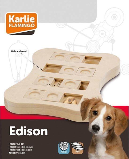 Flamingo - Hondenspeelgoed Interactive Toy Edison - Bruin - 25 x 20 x 2.5 cm