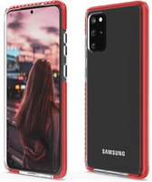 TPU Back Cover Samsung Galaxy S20 Ultra - hoesje transparant rode zwart rand