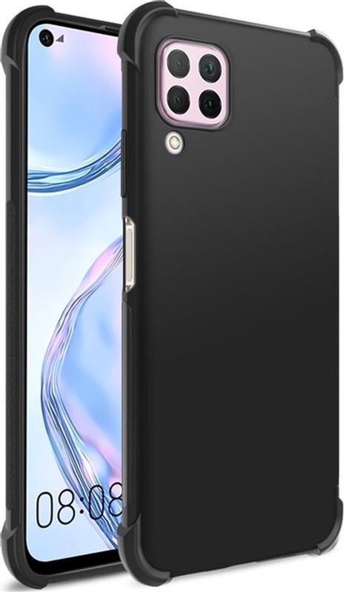 Shockproof Soft TPU hoesje zwart Silicone Case Geschikt voor: Huawei P40 Lite